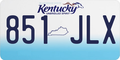 KY license plate 851JLX