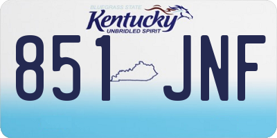 KY license plate 851JNF