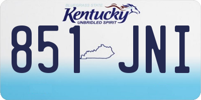 KY license plate 851JNI