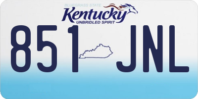KY license plate 851JNL