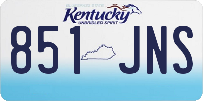 KY license plate 851JNS