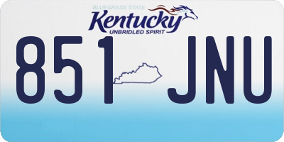 KY license plate 851JNU
