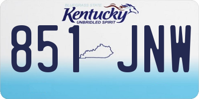 KY license plate 851JNW