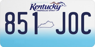 KY license plate 851JOC