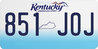 KY license plate 851JOJ