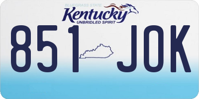 KY license plate 851JOK