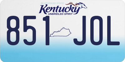 KY license plate 851JOL