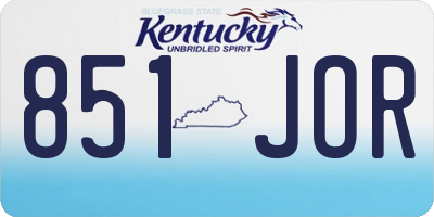 KY license plate 851JOR