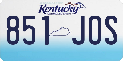 KY license plate 851JOS