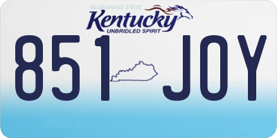 KY license plate 851JOY