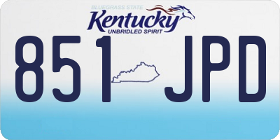 KY license plate 851JPD
