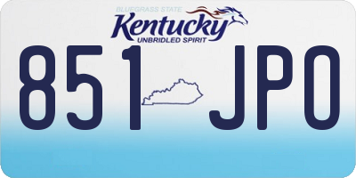 KY license plate 851JPO