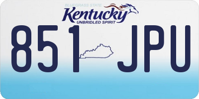 KY license plate 851JPU