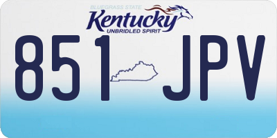 KY license plate 851JPV