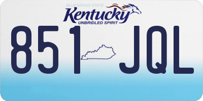 KY license plate 851JQL