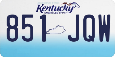 KY license plate 851JQW