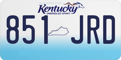 KY license plate 851JRD