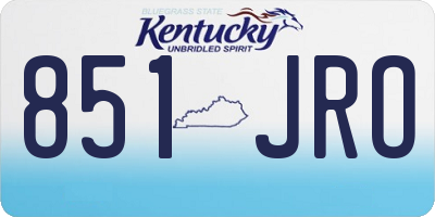 KY license plate 851JRO