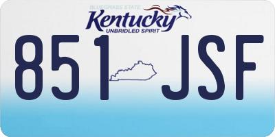KY license plate 851JSF