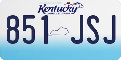 KY license plate 851JSJ