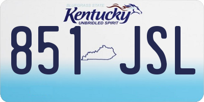 KY license plate 851JSL