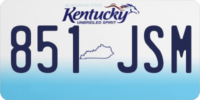 KY license plate 851JSM