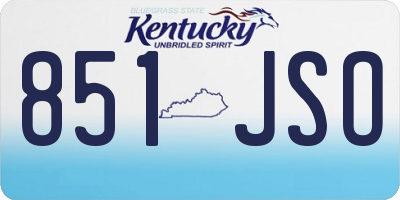 KY license plate 851JSO
