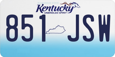 KY license plate 851JSW