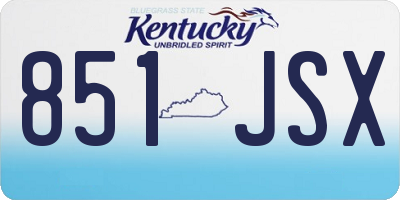 KY license plate 851JSX