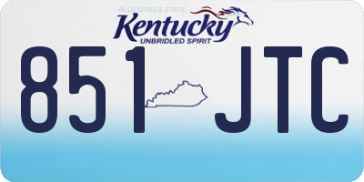 KY license plate 851JTC