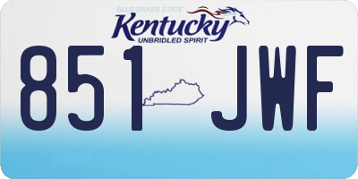 KY license plate 851JWF