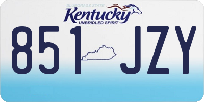 KY license plate 851JZY