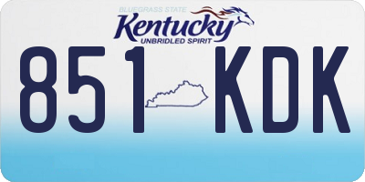 KY license plate 851KDK