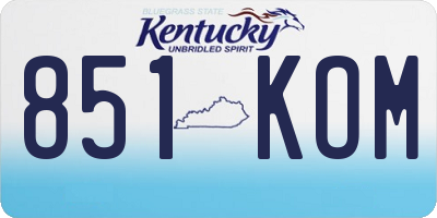 KY license plate 851KOM