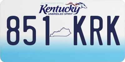KY license plate 851KRK