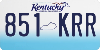 KY license plate 851KRR