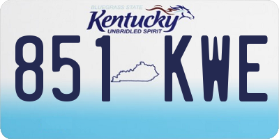 KY license plate 851KWE