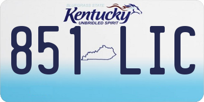 KY license plate 851LIC