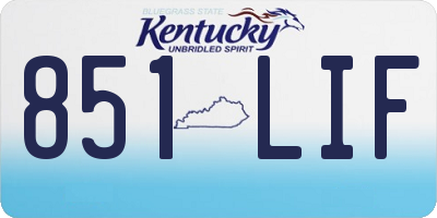 KY license plate 851LIF