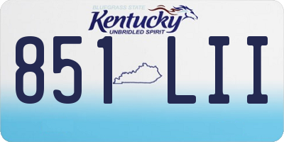 KY license plate 851LII