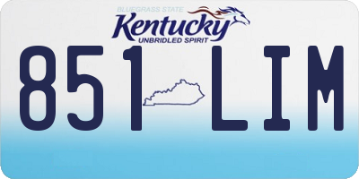 KY license plate 851LIM