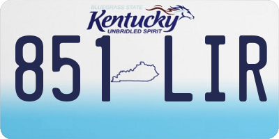 KY license plate 851LIR