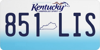 KY license plate 851LIS