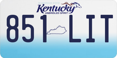 KY license plate 851LIT