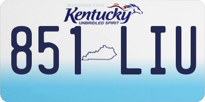 KY license plate 851LIU