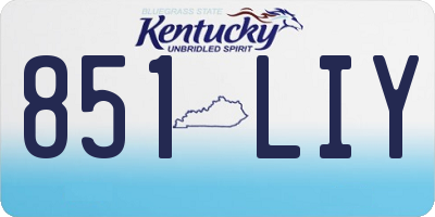 KY license plate 851LIY