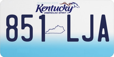 KY license plate 851LJA