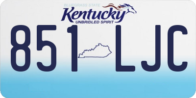 KY license plate 851LJC