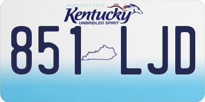 KY license plate 851LJD