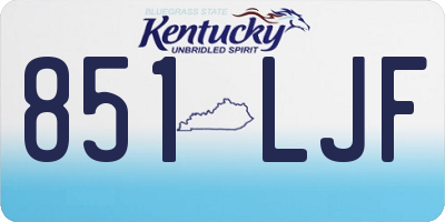 KY license plate 851LJF